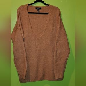 Deep V Neck Sweater- Camel